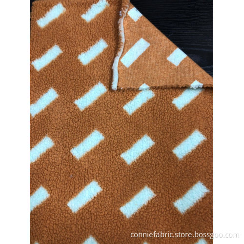 100% polyester sherpa jacquard med mönster